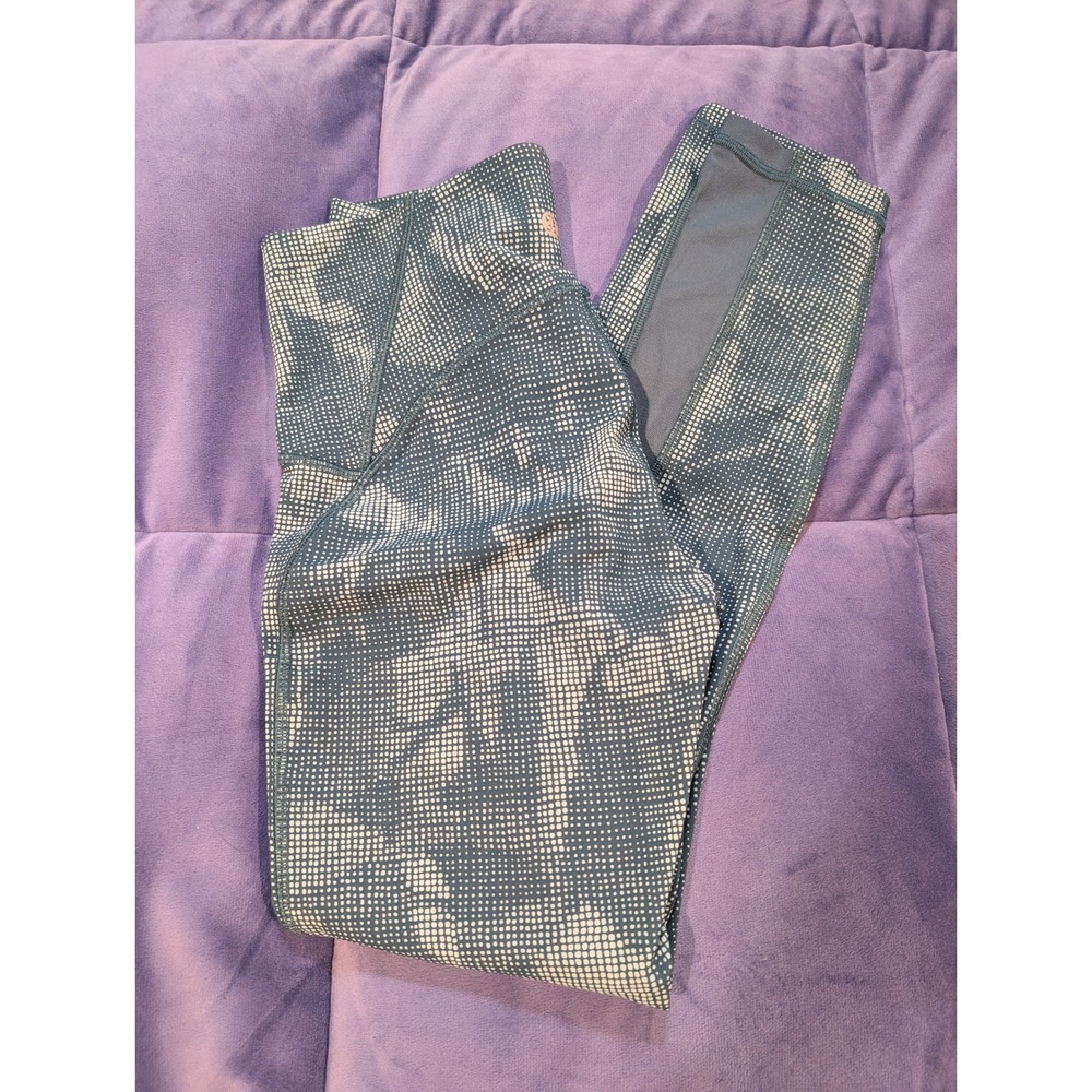 Lululemon Train Times 4 Womens Leggings Illusion Tidal Teal Bermuda Mesh Cropped